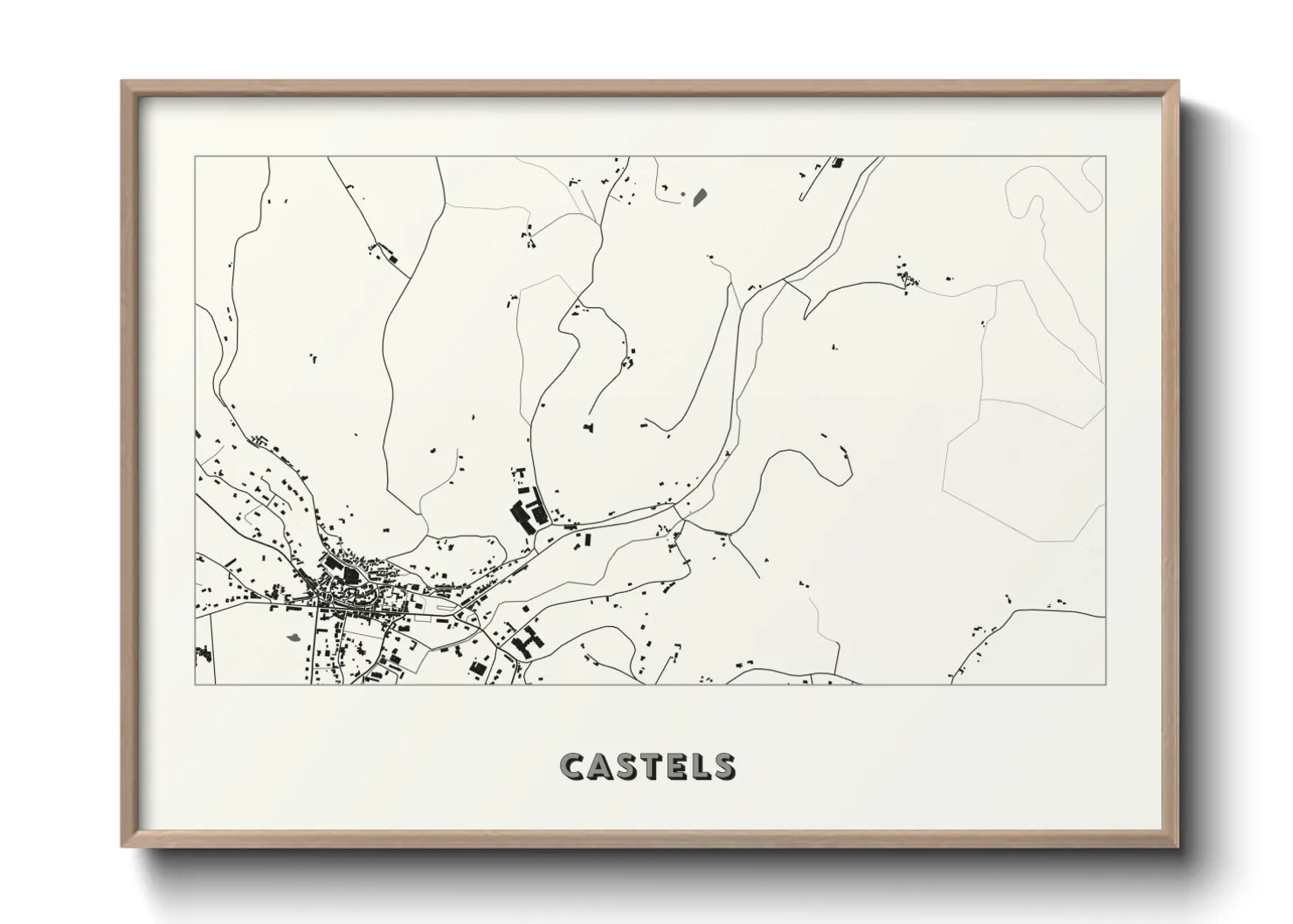 Une affiche de carte sur Castels