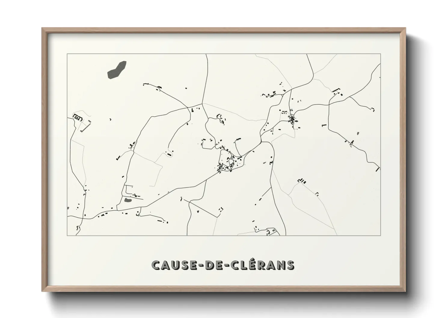 Une affiche de carte sur Cause-de-Clérans