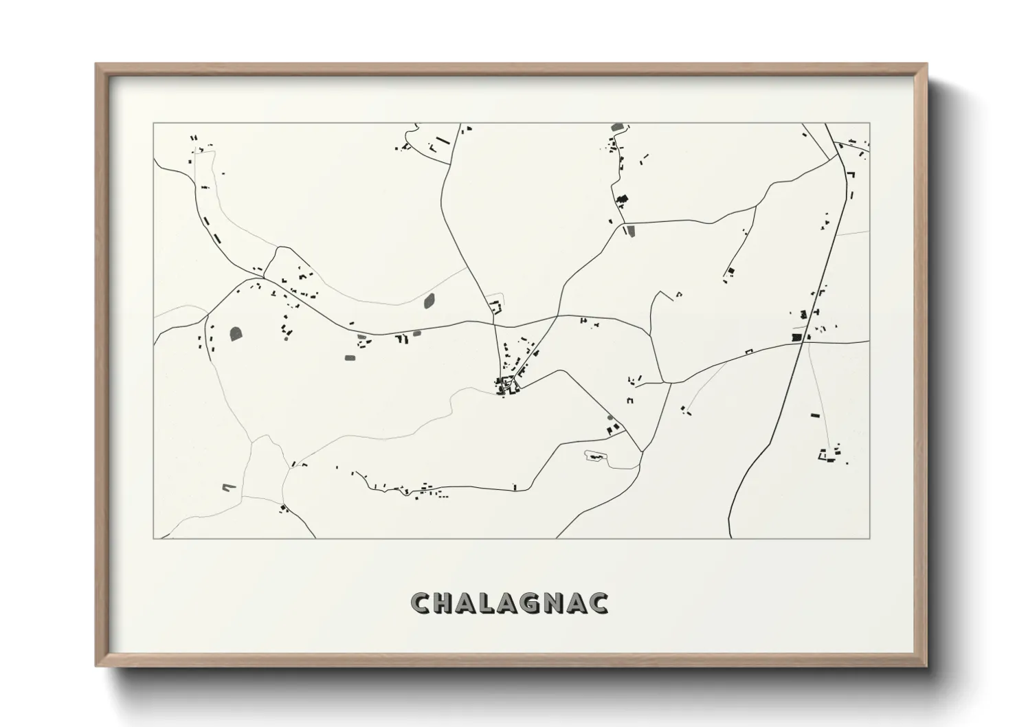 Une affiche de carte sur Chalagnac