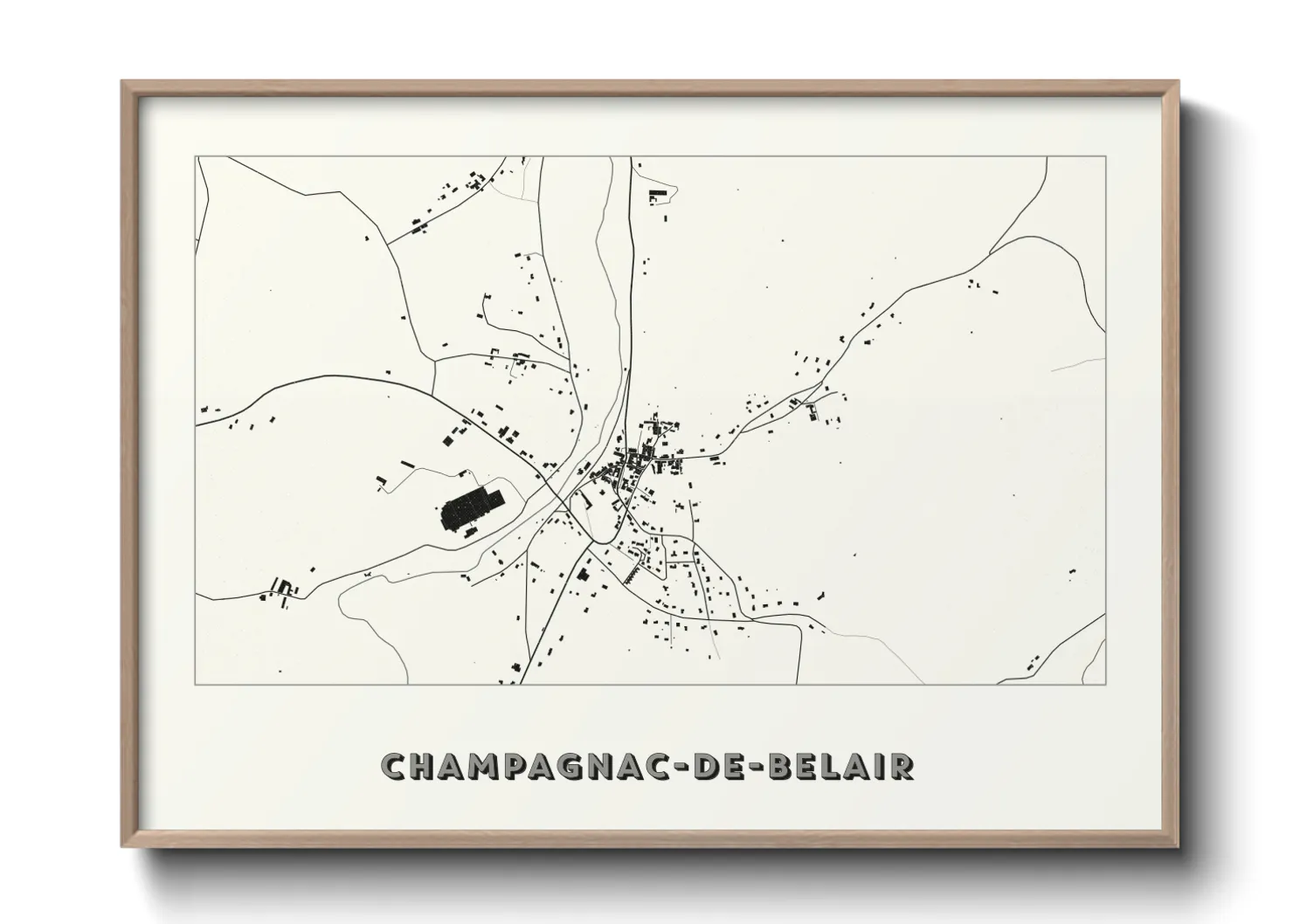 Une affiche de carte sur Champagnac-de-Belair