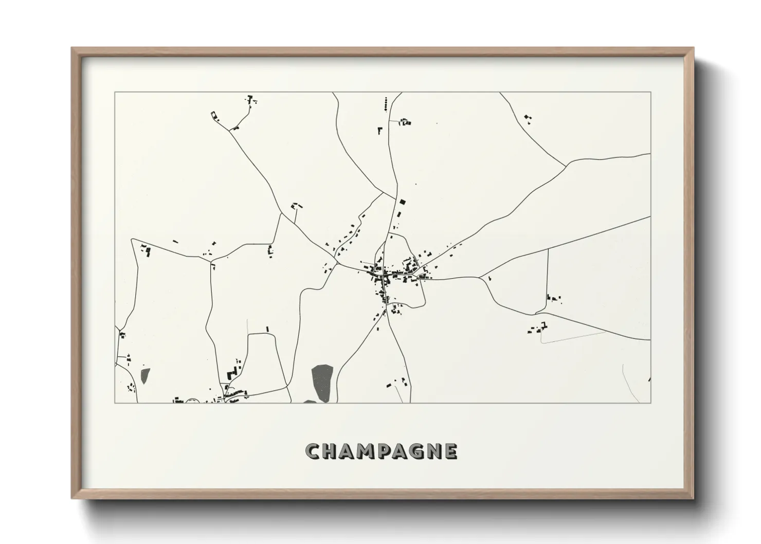 Une affiche de carte sur Champagne