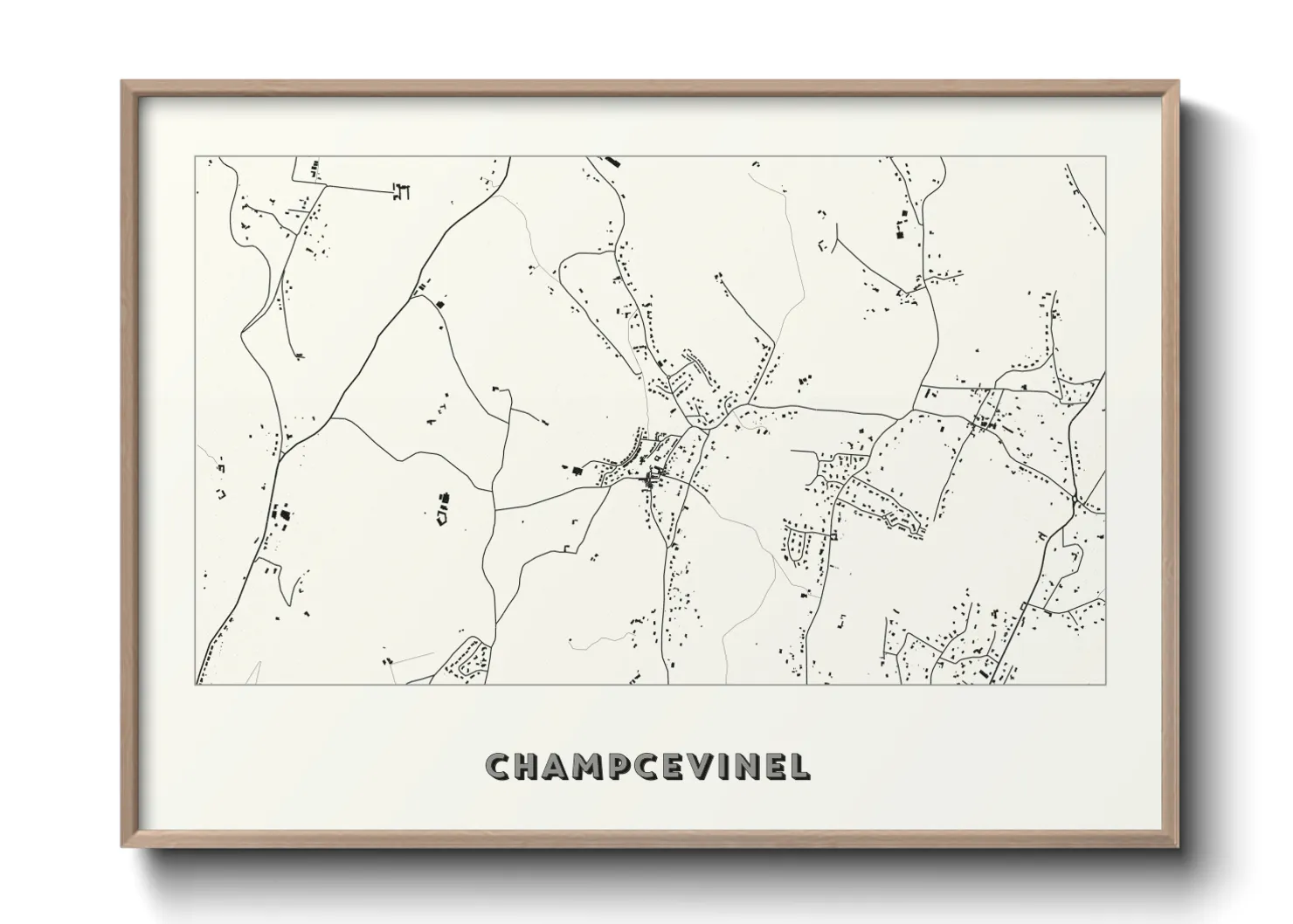 Une affiche de carte sur Champcevinel