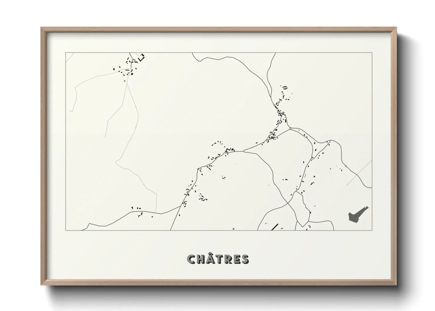 Une affiche de carte sur Châtres