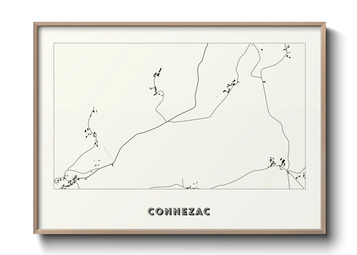 Une affiche de carte sur Connezac