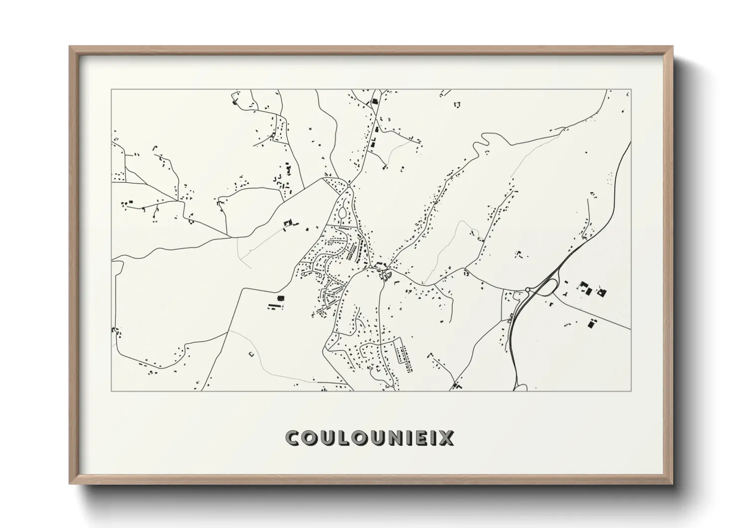 Une affiche de carte sur Coulounieix