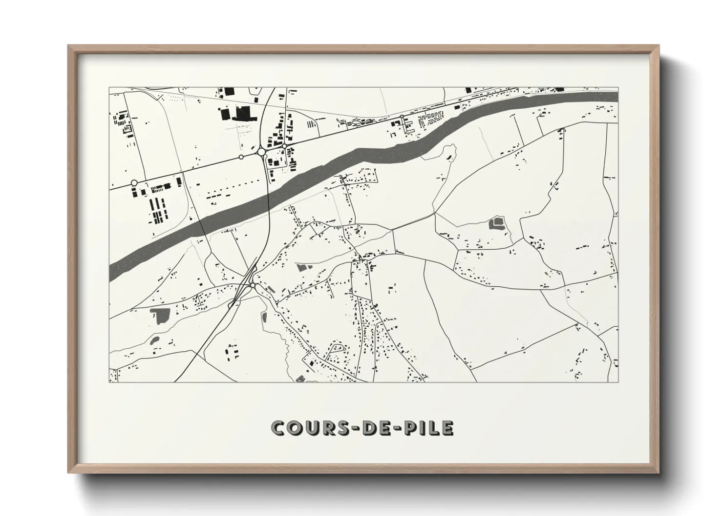 Une affiche de carte sur Cours-de-Pile