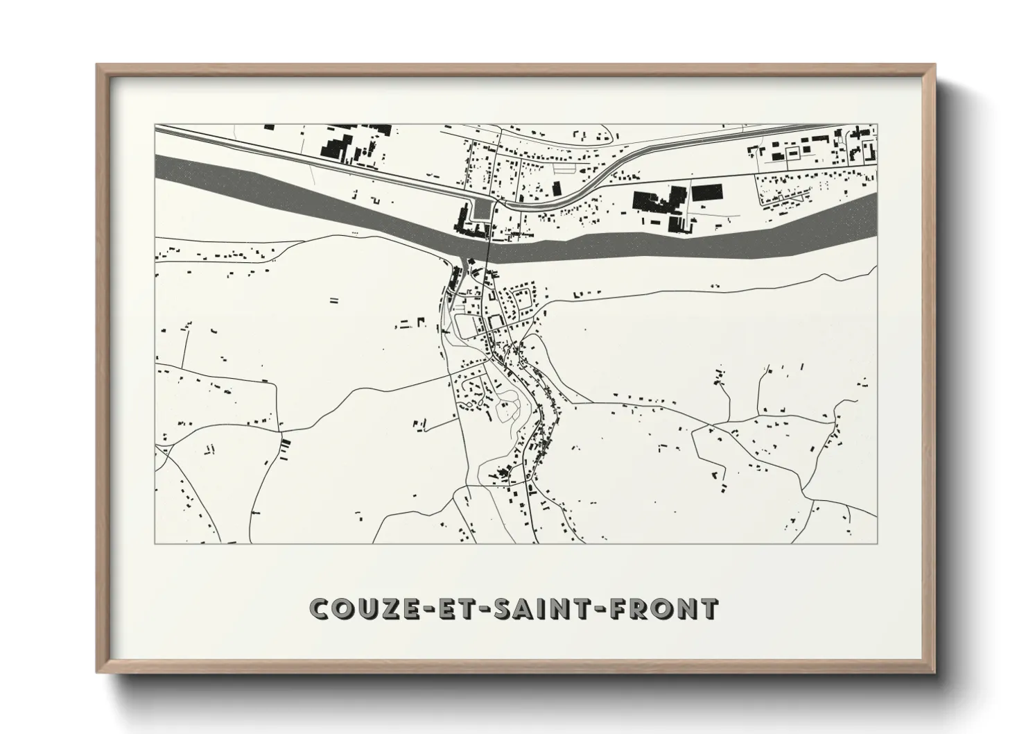 Une affiche de carte sur Couze-et-Saint-Front