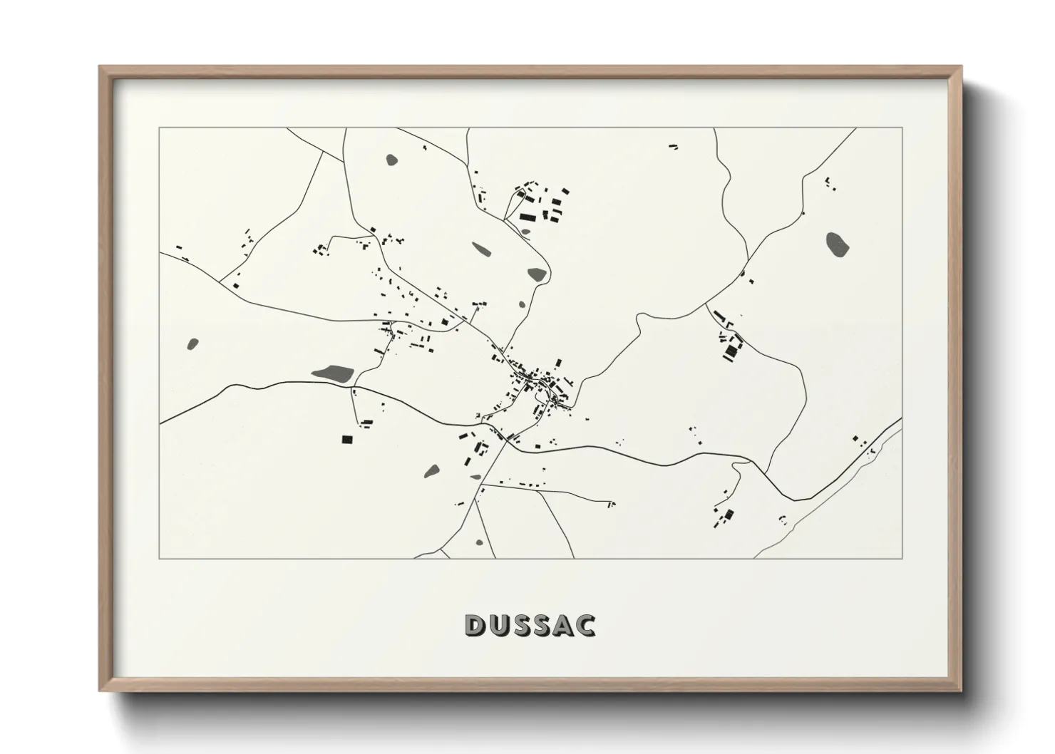 Une affiche de carte sur Dussac