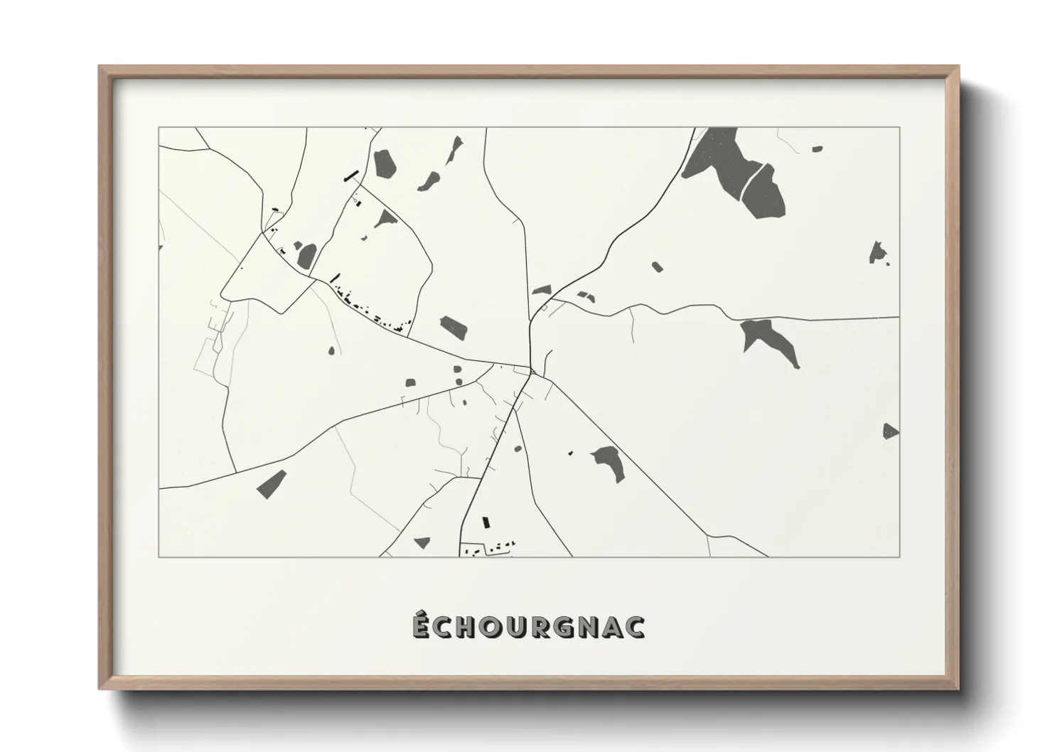 Une affiche de carte sur Échourgnac