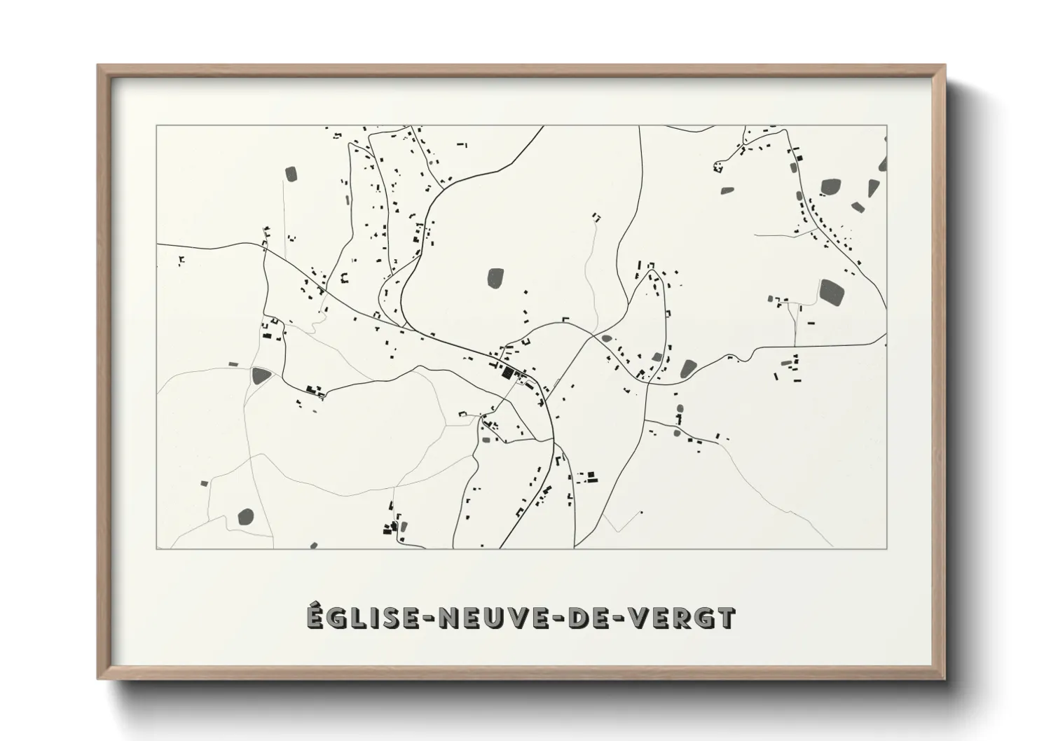 Une affiche de carte sur Église-Neuve-de-Vergt