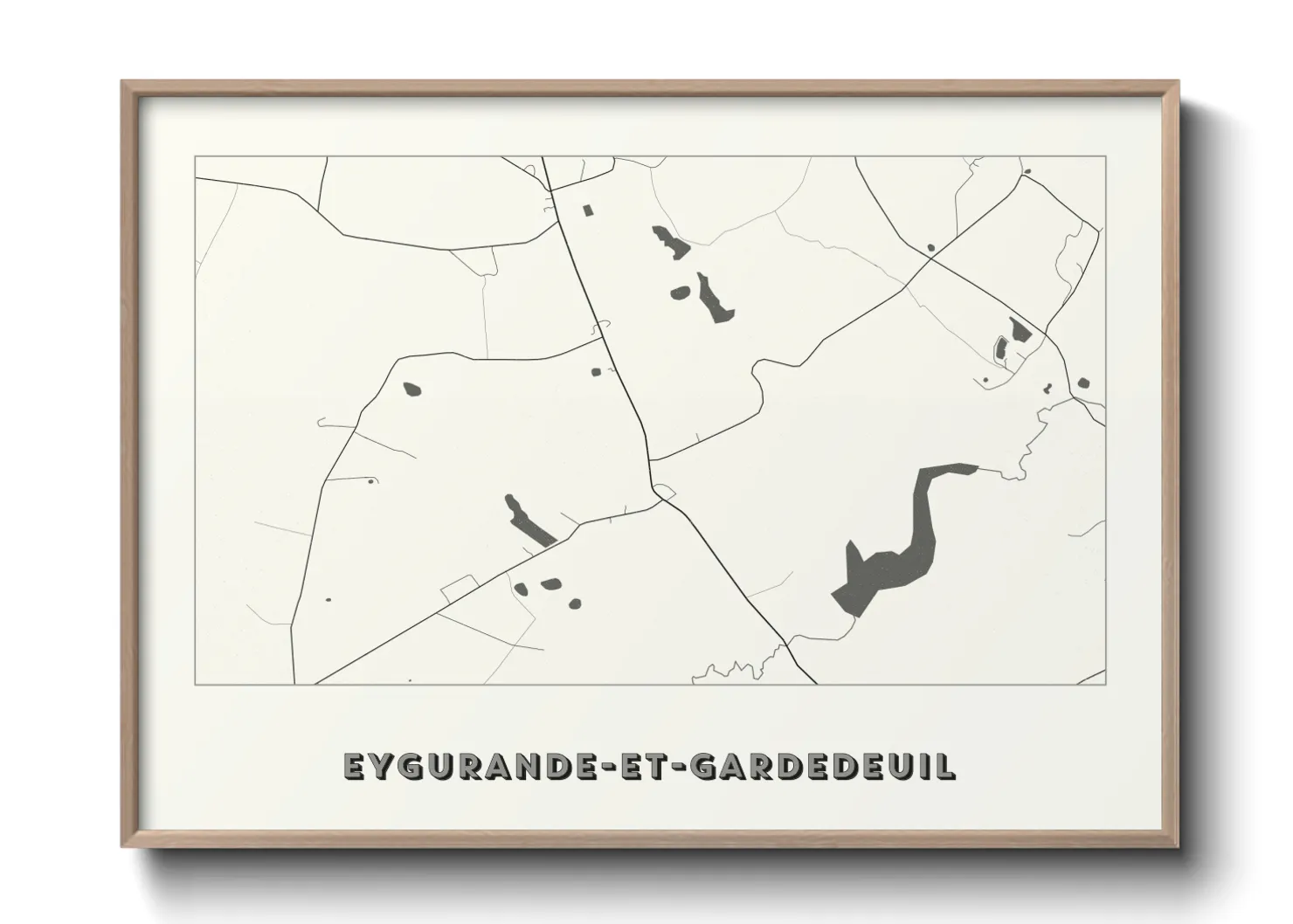 Une affiche de carte sur Eygurande-et-Gardedeuil