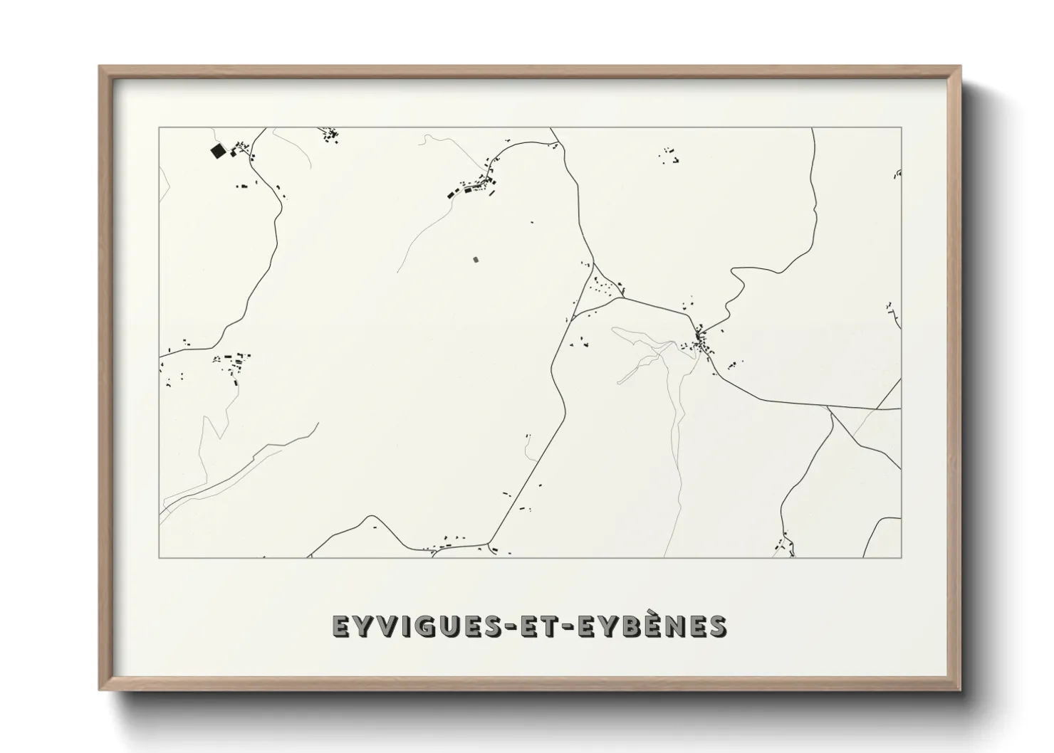 Une affiche de carte sur Eyvigues-et-Eybènes