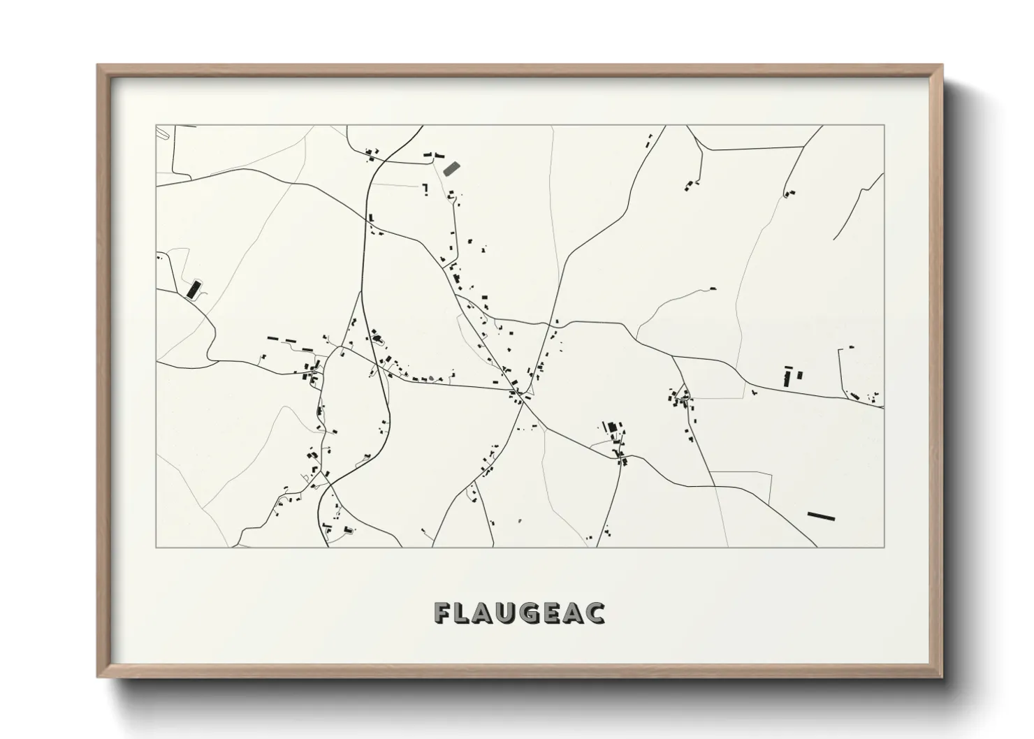 Une affiche de carte sur Flaugeac