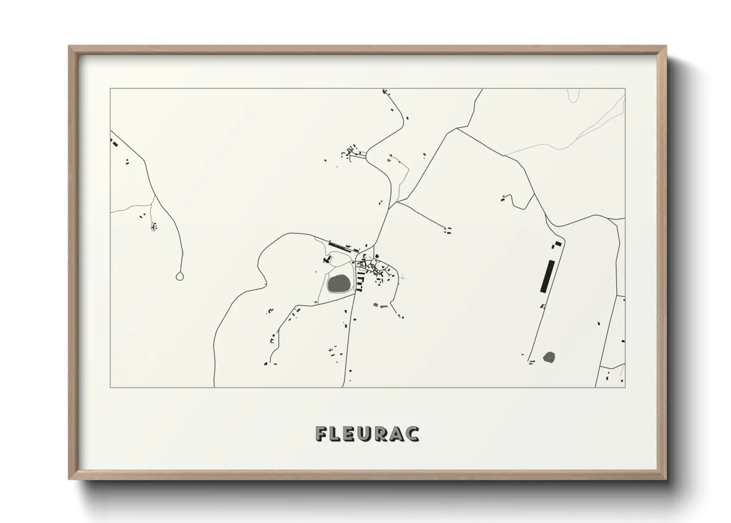 Une affiche de carte sur Fleurac
