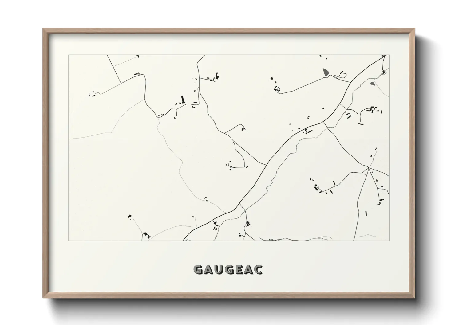 Une affiche de carte sur Gaugeac
