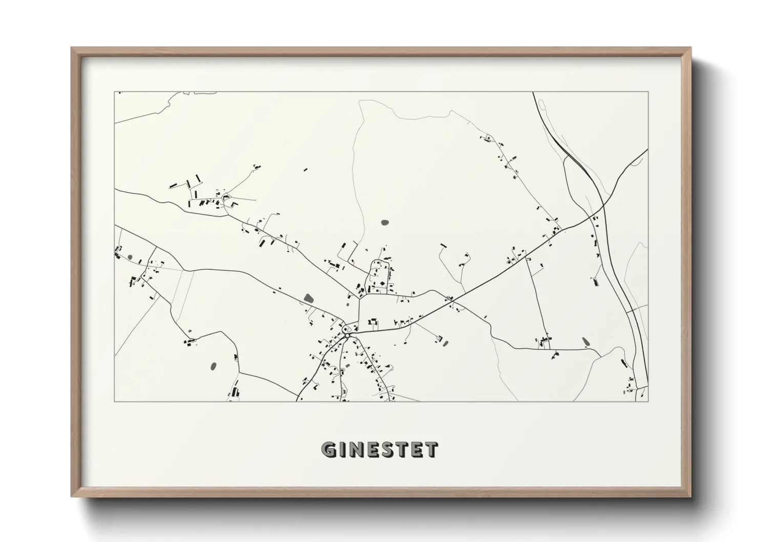 Une affiche de carte sur Ginestet