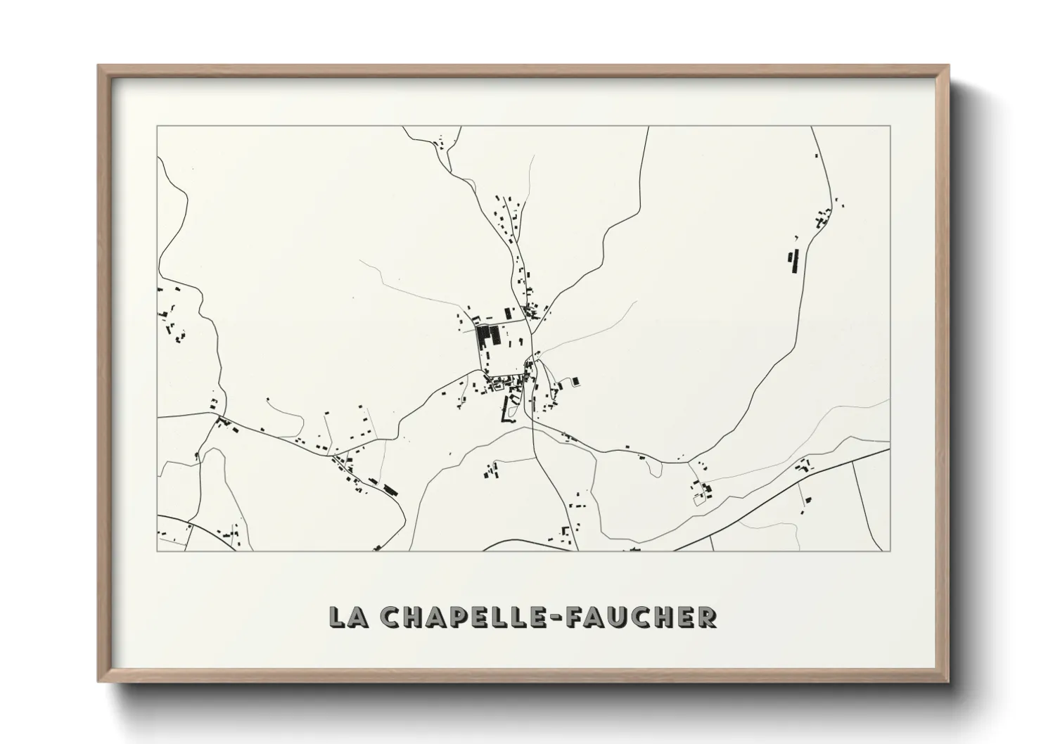 Une affiche de carte sur La Chapelle-Faucher