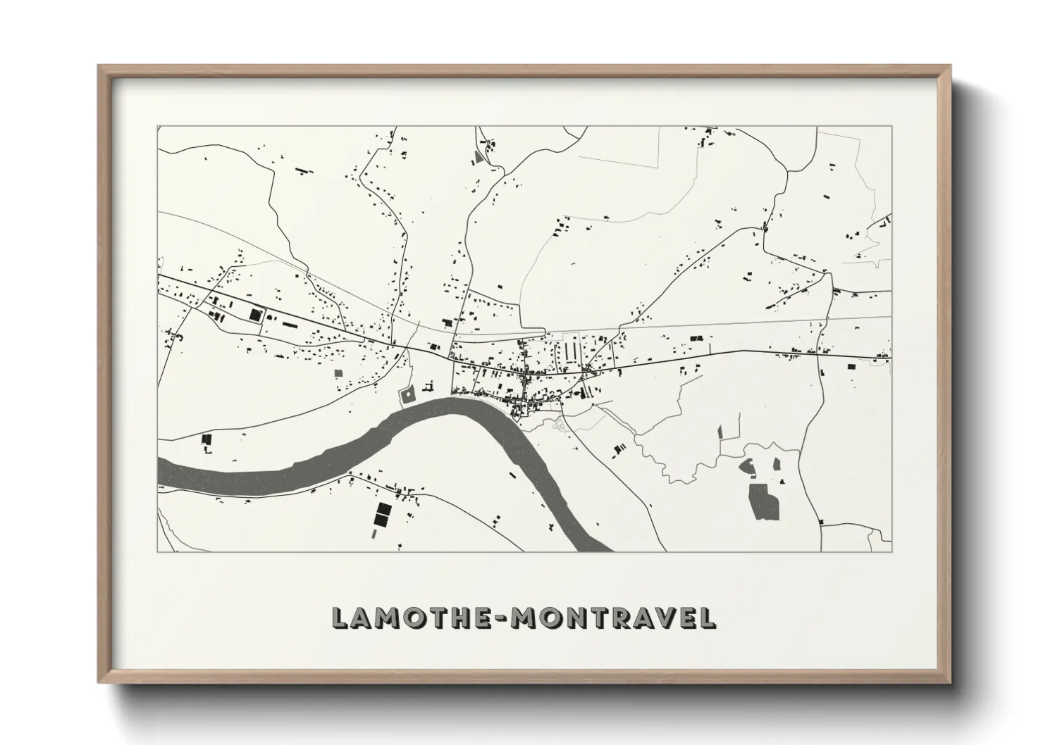 Une affiche de carte sur Lamothe-Montravel