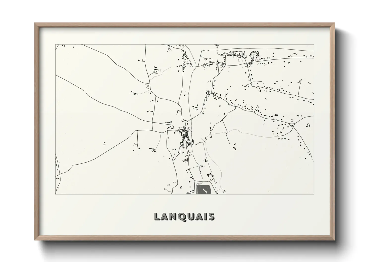 Une affiche de carte sur Lanquais