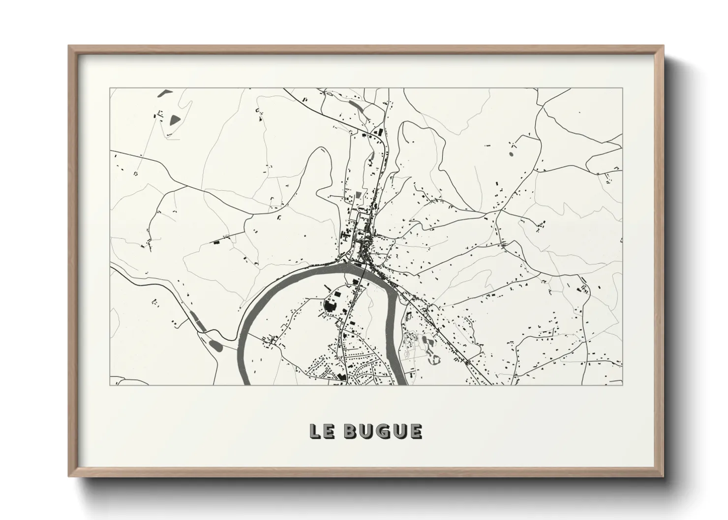 Une affiche de carte sur Le Bugue
