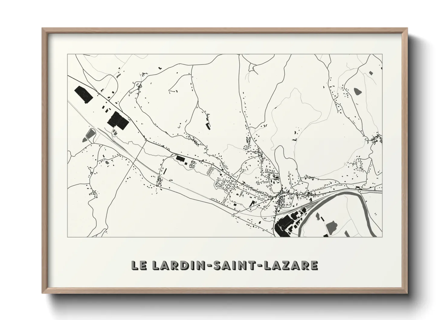 Une affiche de carte sur Le Lardin-Saint-Lazare