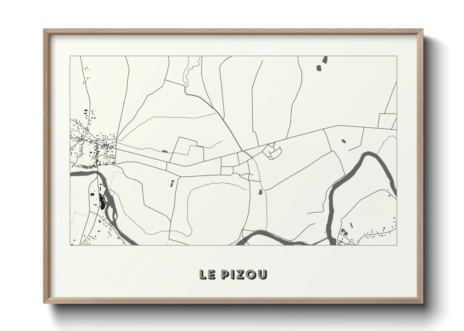 Une affiche de carte sur Le Pizou