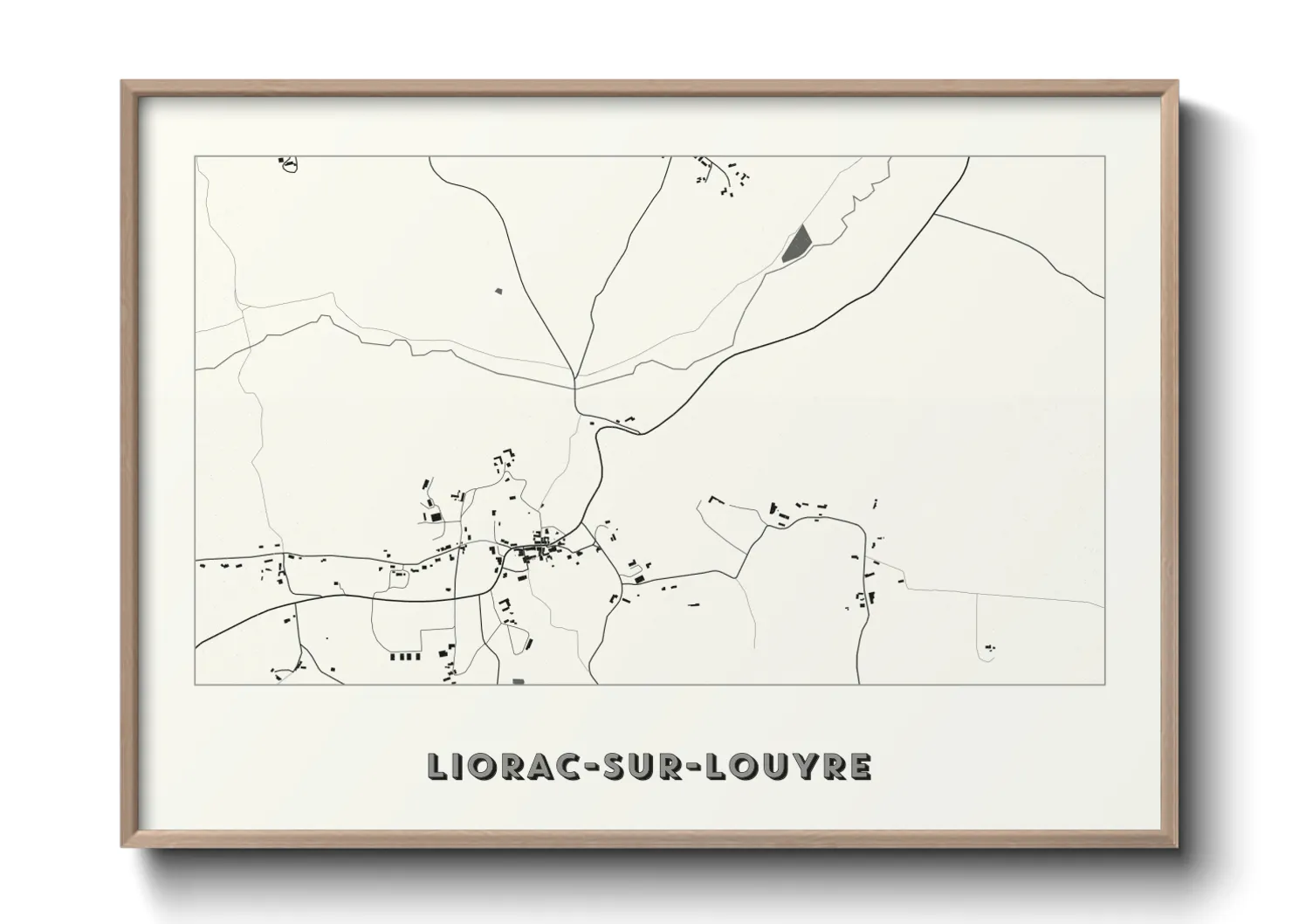 Une affiche de carte sur Liorac-sur-Louyre