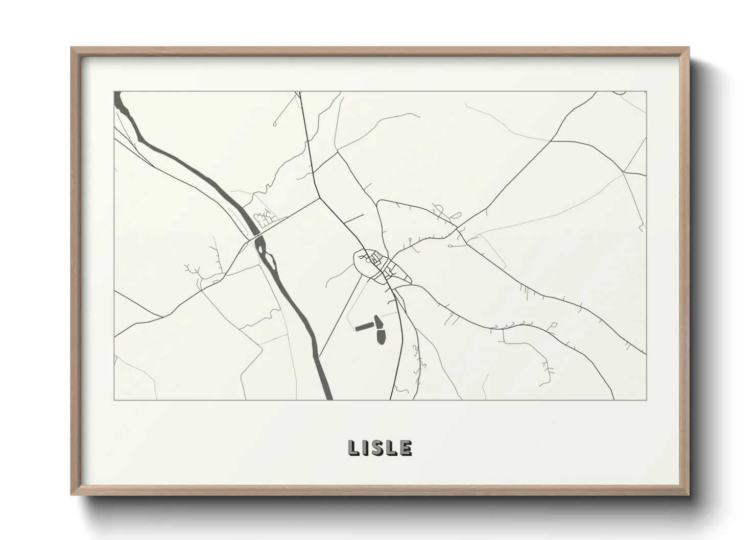 Une affiche de carte sur Lisle