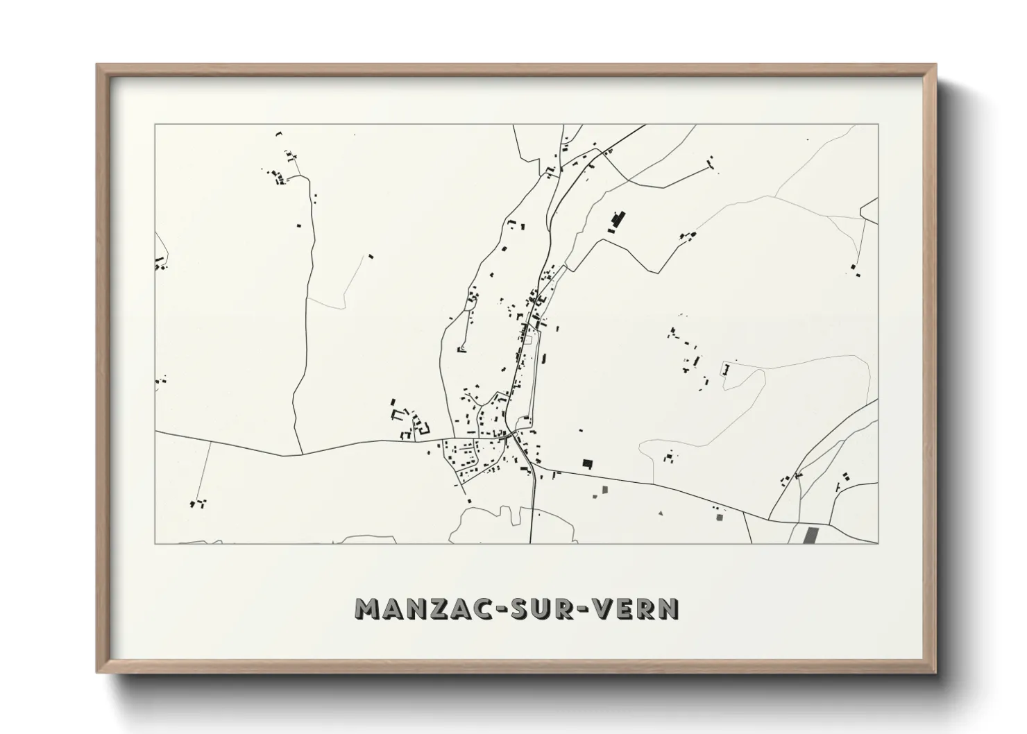 Une affiche de carte sur Manzac-sur-Vern