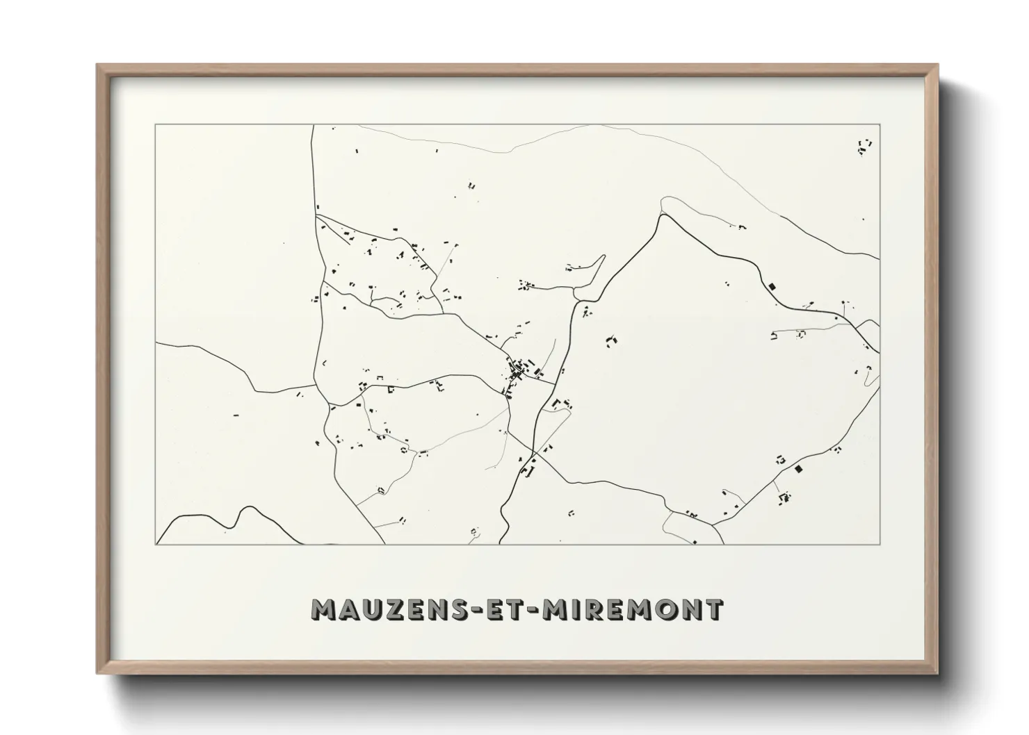 Une affiche de carte sur Mauzens-et-Miremont