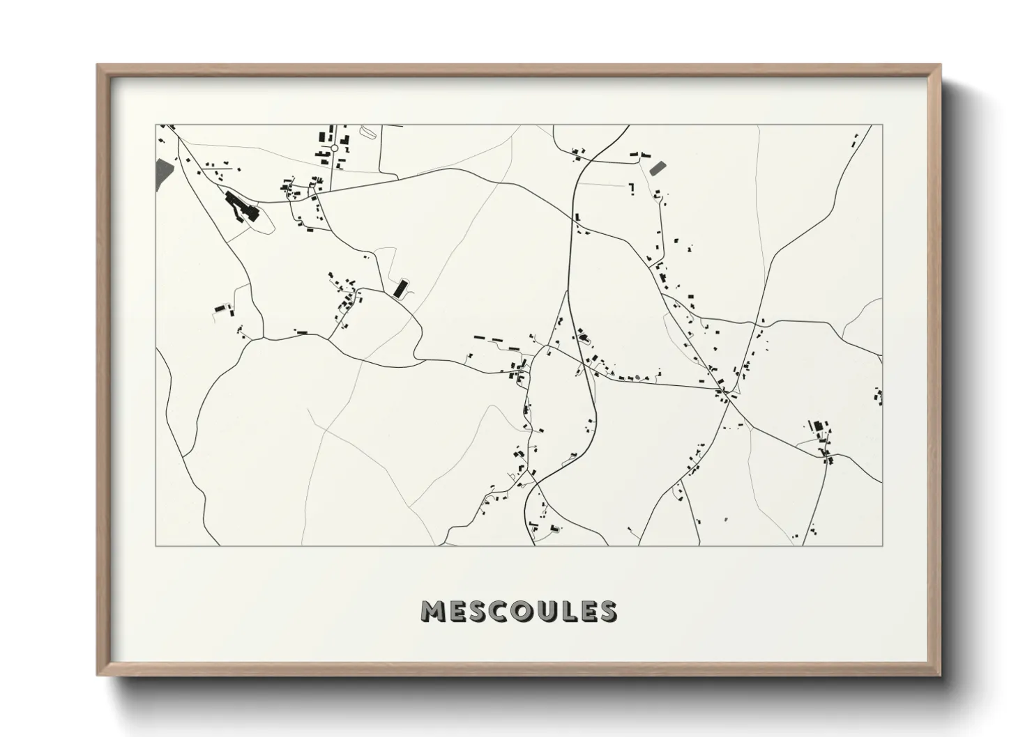 Une affiche de carte sur Mescoules