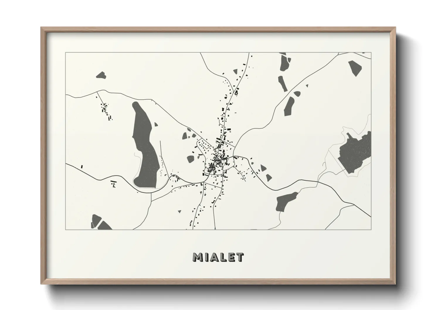 Une affiche de carte sur Mialet