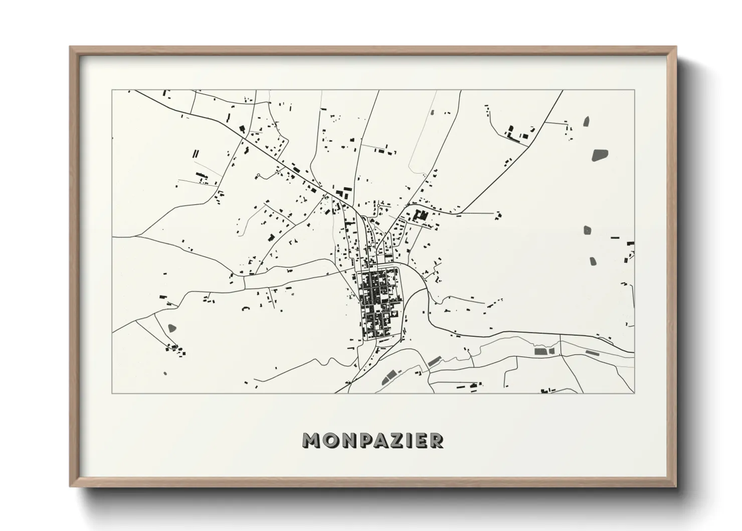 Une affiche de carte sur Monpazier