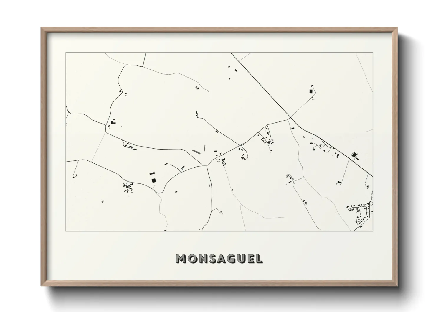 Une affiche de carte sur Monsaguel