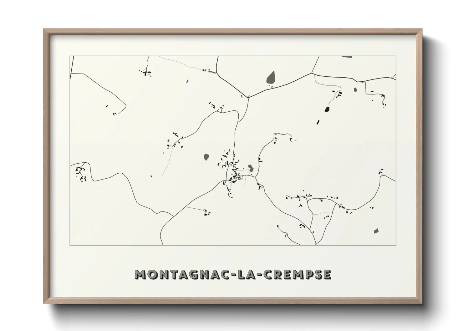 Une affiche de carte sur Montagnac-la-Crempse