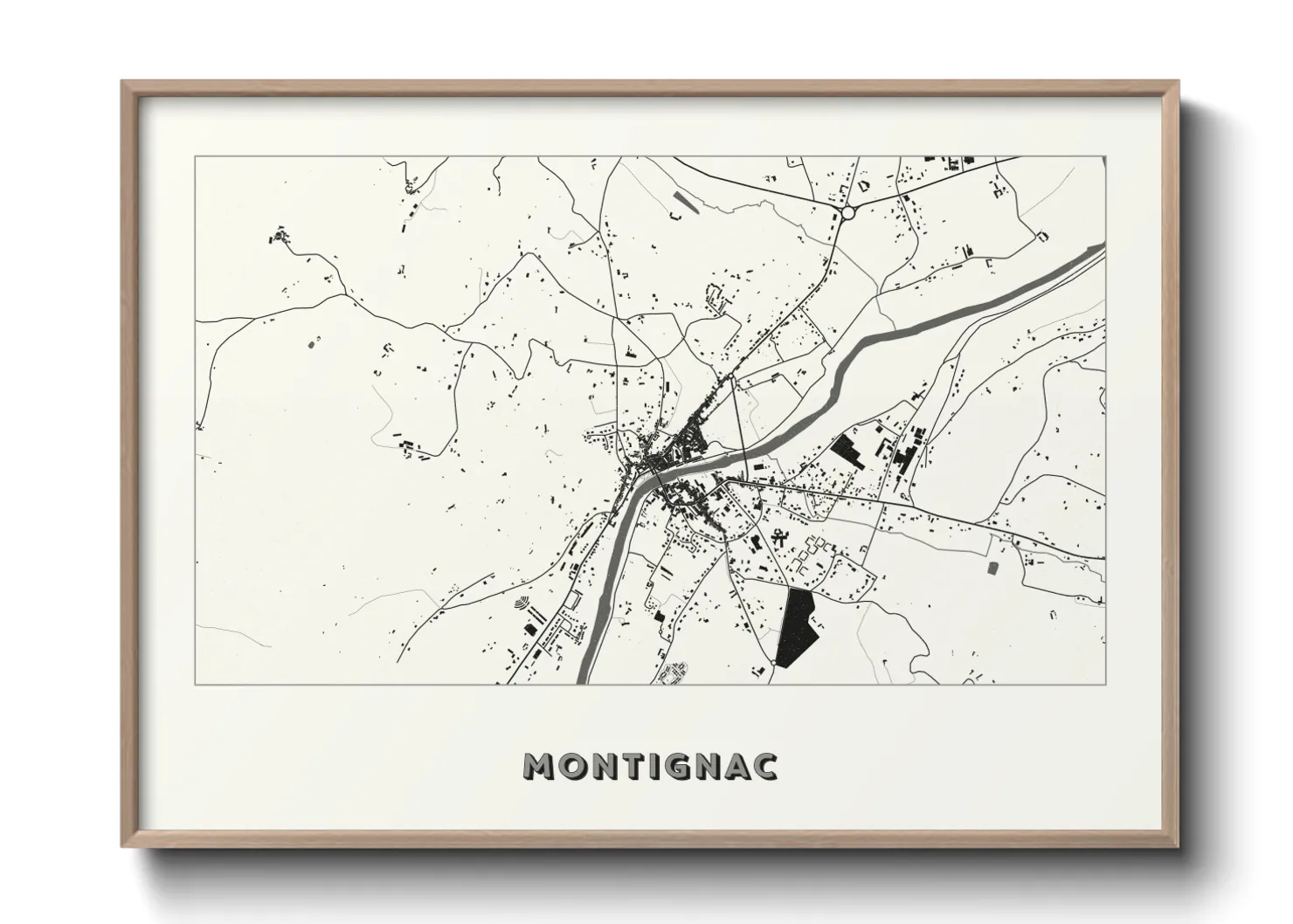 Une affiche de carte sur Montignac