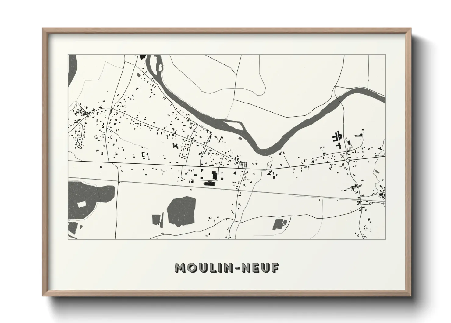 Une affiche de carte sur Moulin-Neuf