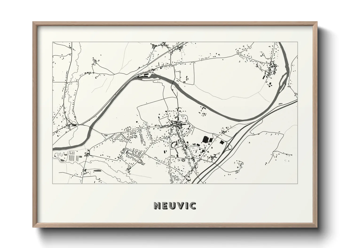 Une affiche de carte sur Neuvic
