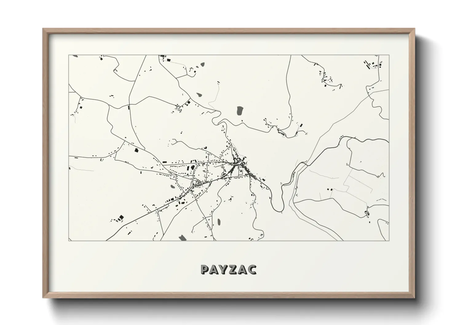 Une affiche de carte sur Payzac