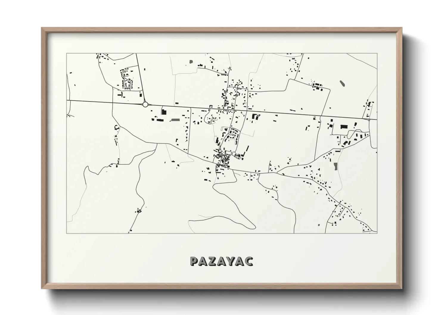 Une affiche de carte sur Pazayac