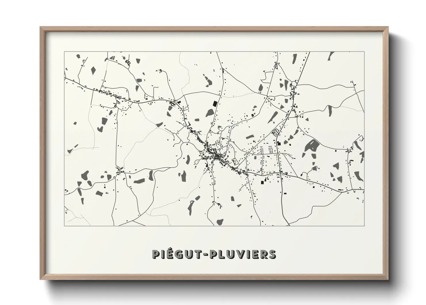 Une affiche de carte sur Piégut-Pluviers