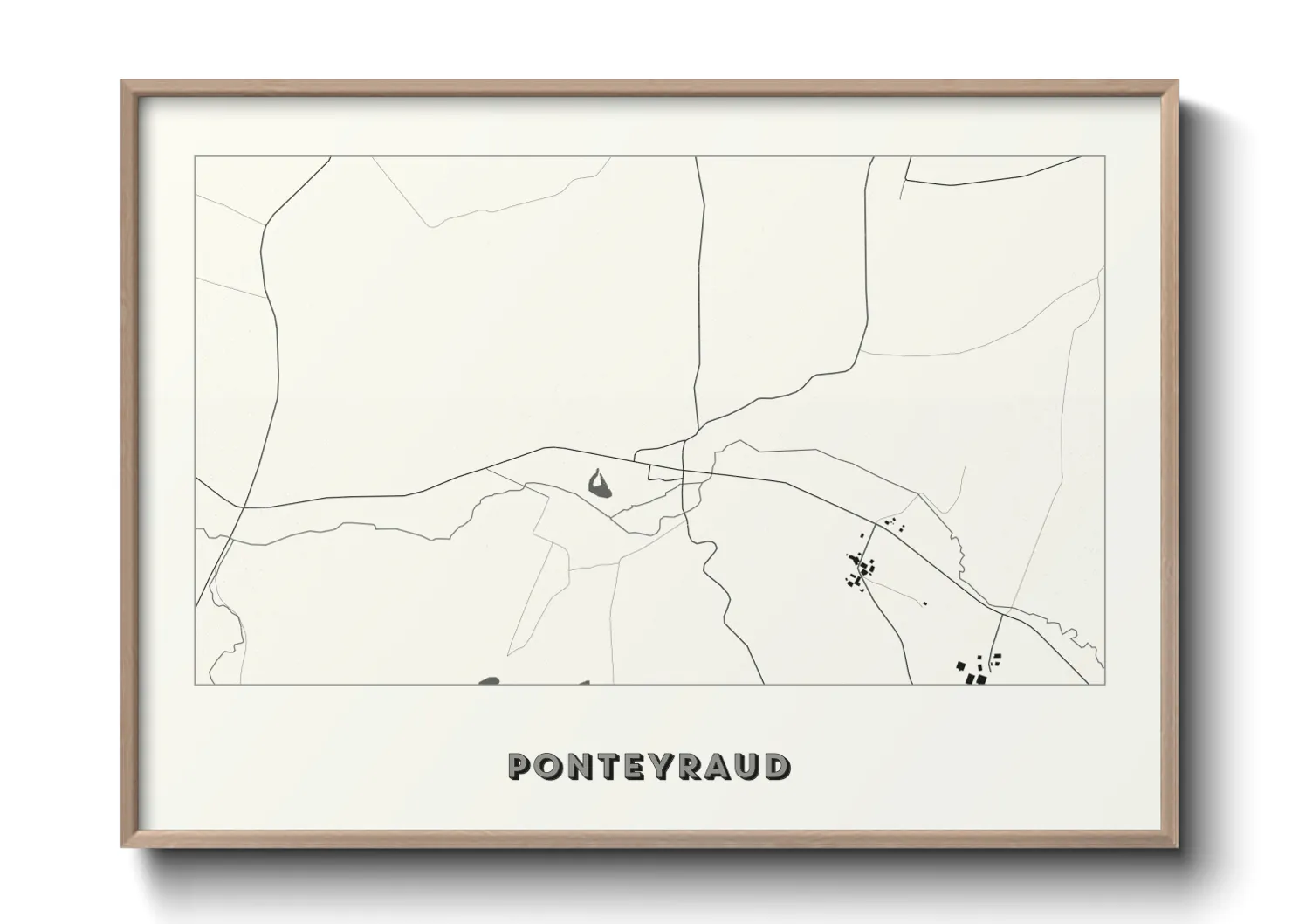 Une affiche de carte sur Ponteyraud