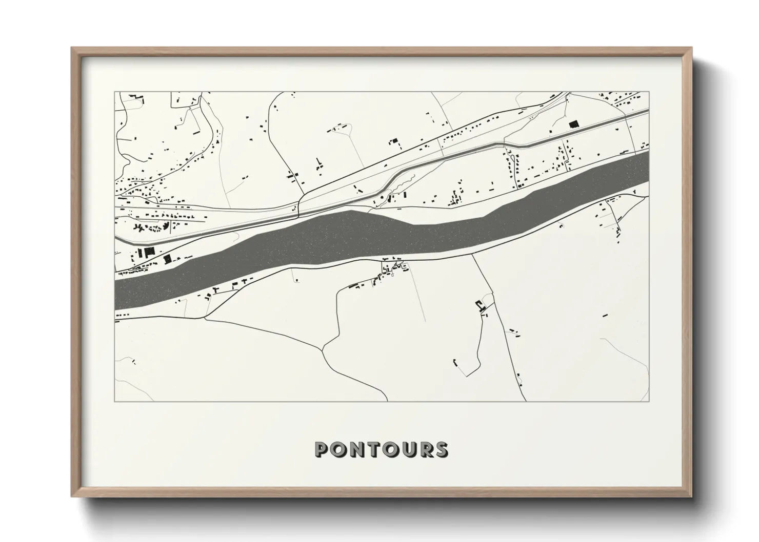 Une affiche de carte sur Pontours
