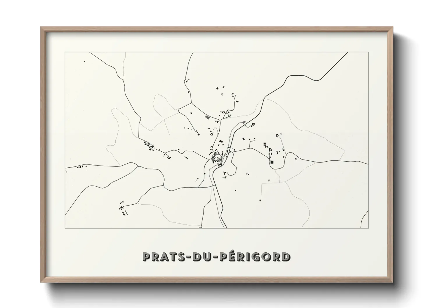 Une affiche de carte sur Prats-du-Périgord