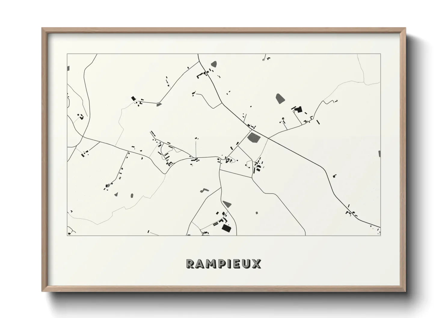 Une affiche de carte sur Rampieux