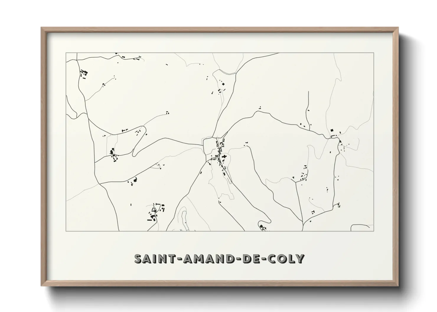 Une affiche de carte sur Saint-Amand-de-Coly
