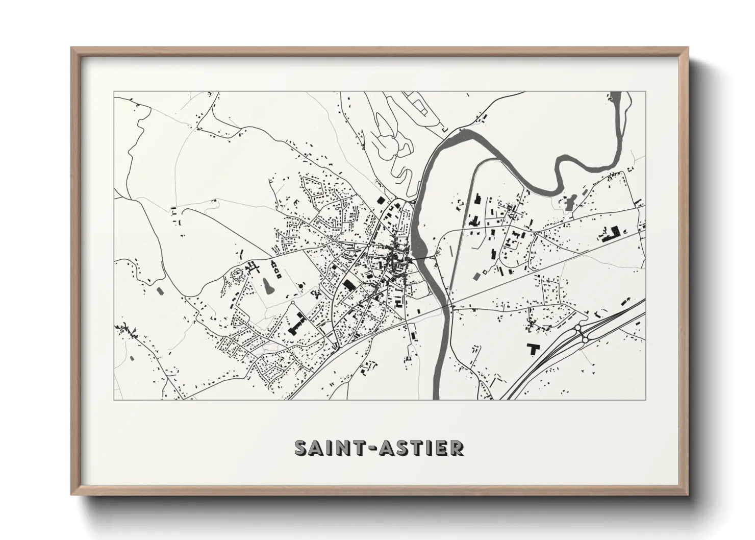 Une affiche de carte sur Saint-Astier