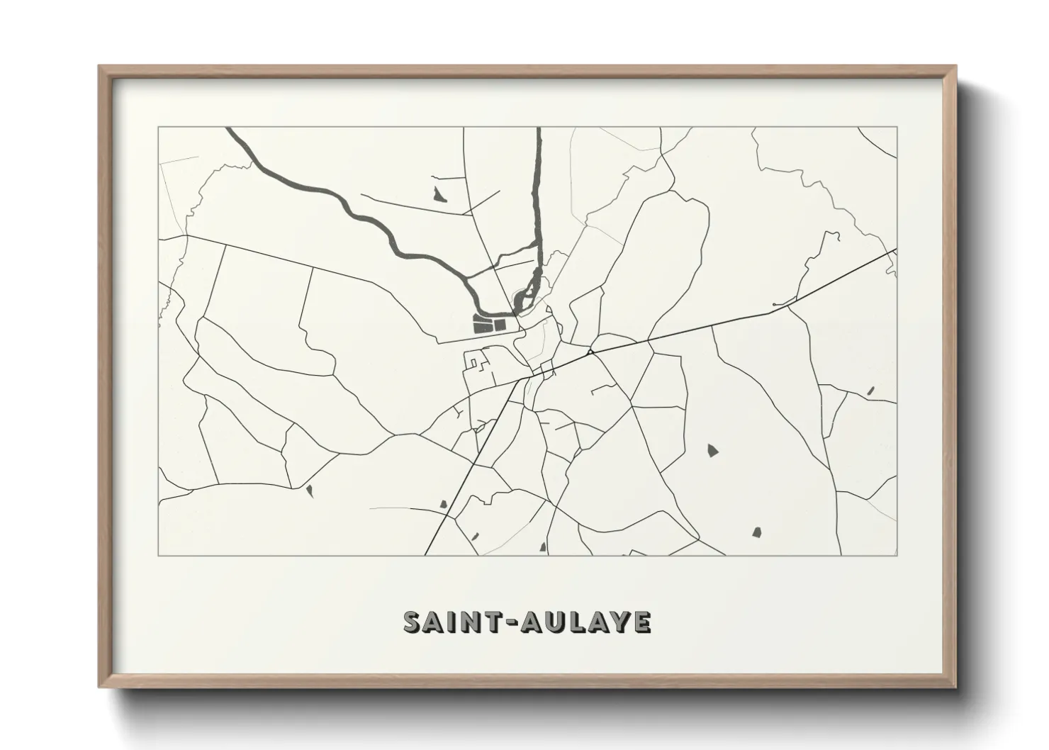 Une affiche de carte sur Saint-Aulaye