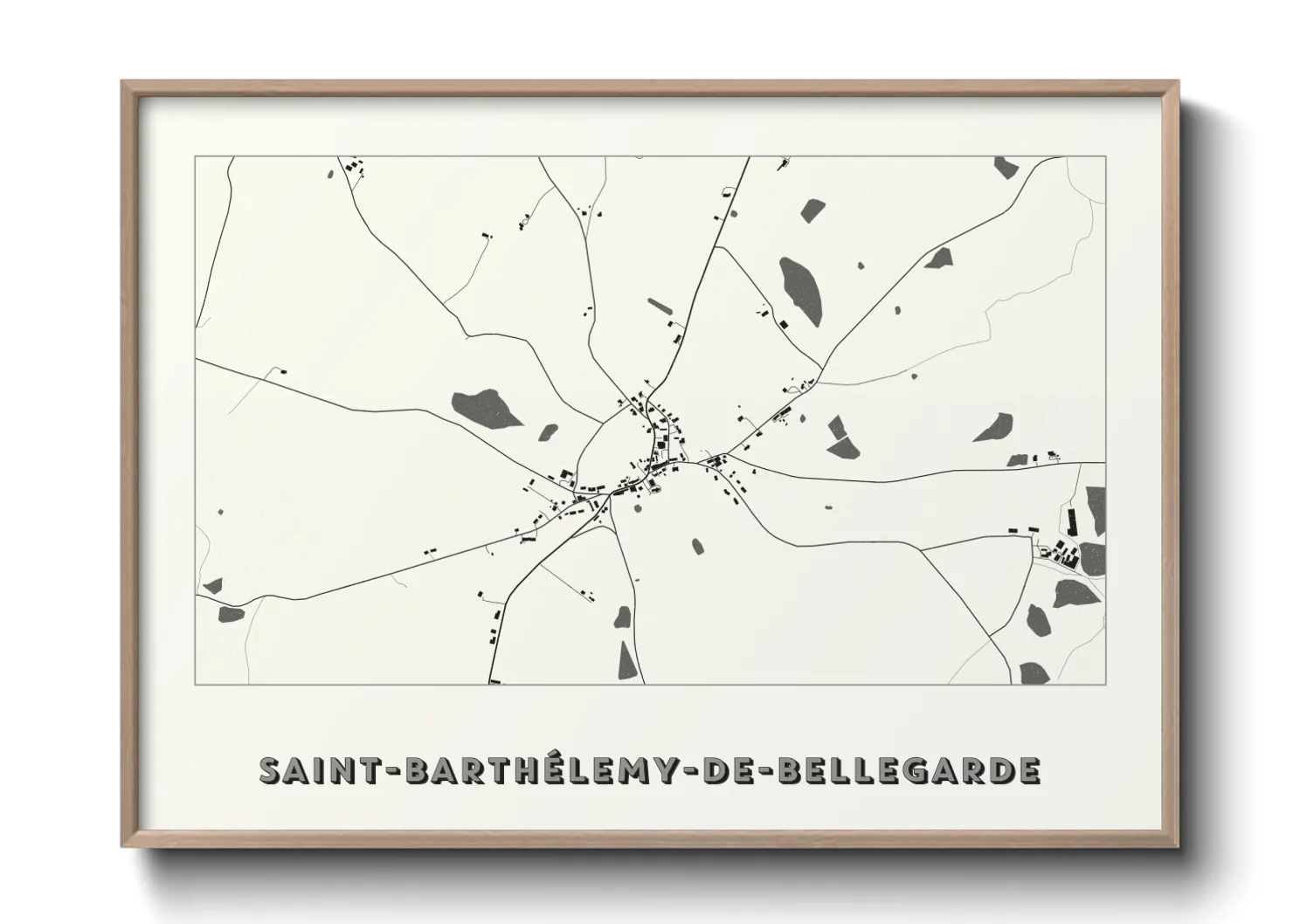 Une affiche de carte sur Saint-Barthélemy-de-Bellegarde