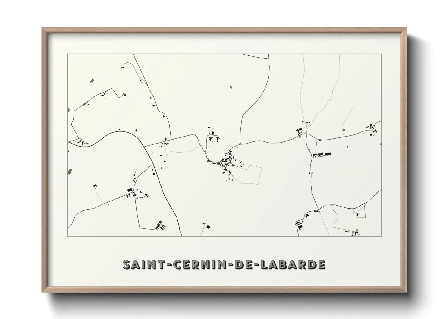 Une affiche de carte sur Saint-Cernin-de-Labarde